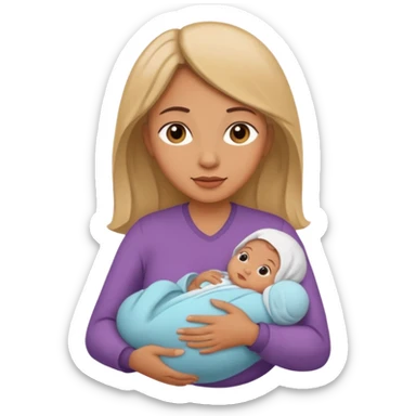 mother with one newborn baby sticker