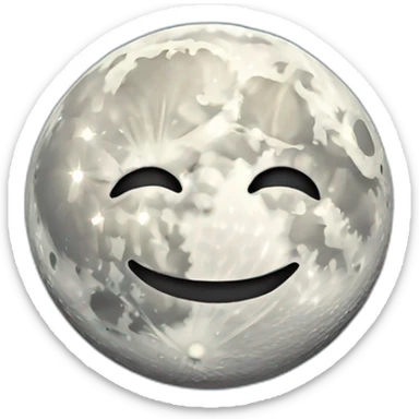 Smiling moon realistic sticker