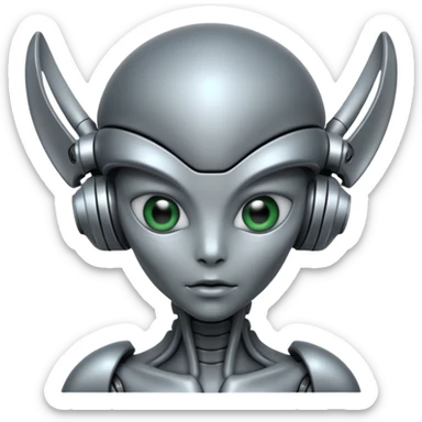 Alien cyborg sticker