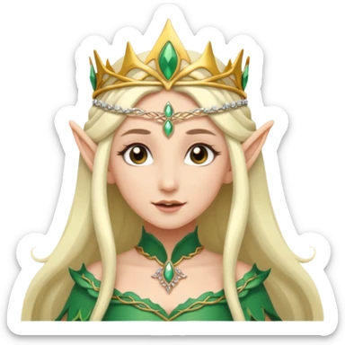 elf woman wearing tiara sticker