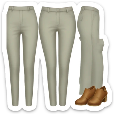 trousers, blouse, sticker