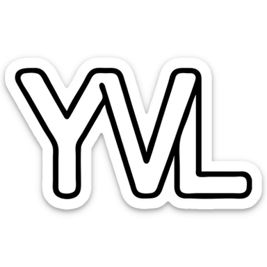 YVL sign, Playboi Carti aesthetic, icon style, sleek and minimal, with a touch of streetwear influence sticker