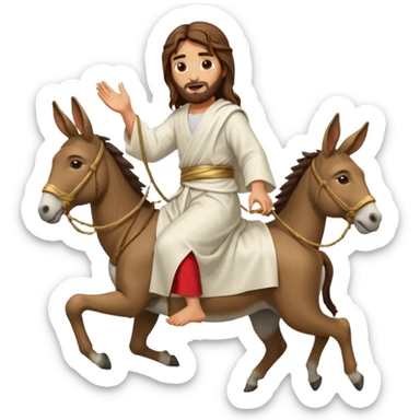 JESUS RIDING A DONKEY sticker