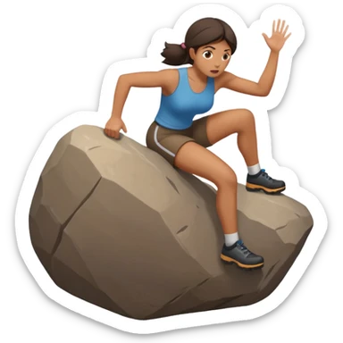 I need a woman pushing a bolder uphill like sysiphus sticker