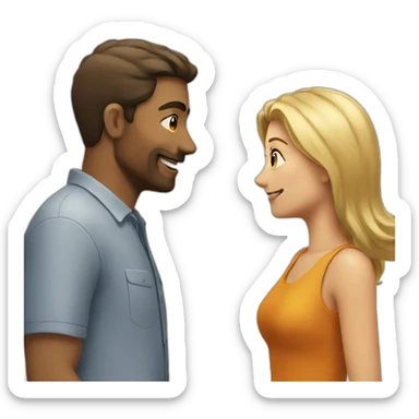 Man chatting a woman sticker