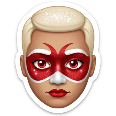 Glitter RED and White Joker Gangster  sticker