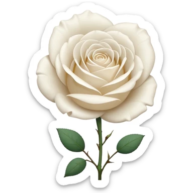 white rose, without green leaves, just flower sticker