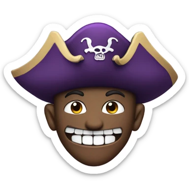 Purple pirate with buck teeth sticker