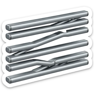 Horizontal multiple little bars merging into a bigger sticker