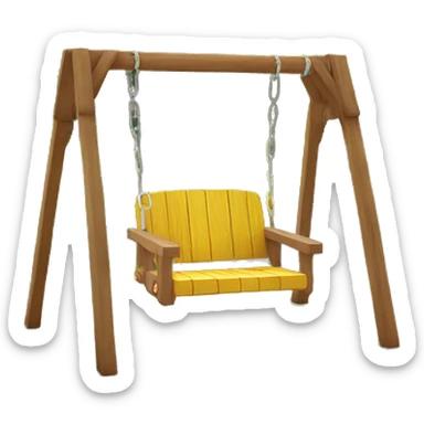 One seat swing set wooden sticker