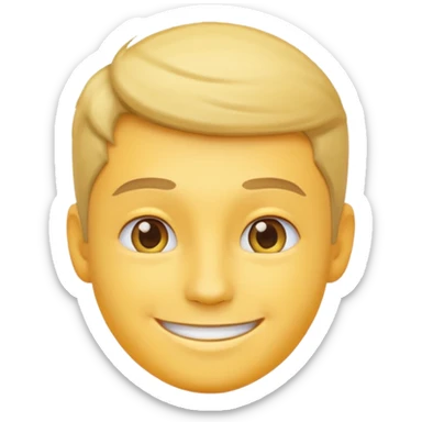 Handsome guy emoji like round IOS emoji sticker