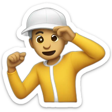 Un homme qui fait un dab sticker