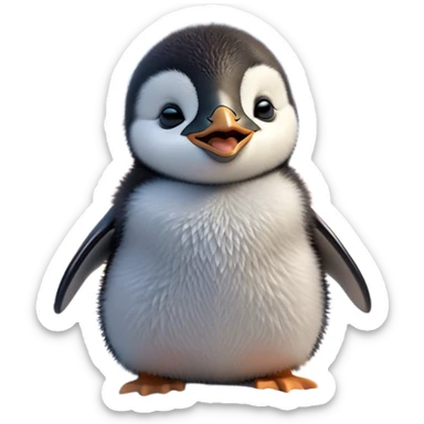 Cinematic Cute Yawning Baby Penguin Portrait Emoji, Head tilted slightly with a dramatic, wide-open yawn, showcasing soft, cuddly feathers and sleepy, half-closed eyes brimming with drowsy contentment, Simplified yet irresistibly adorable features, highly detailed, glowing with a soft, cozy polar glow, high shine, relaxed yet expressive, stylized with a dash of whimsical charm, soft glowing outline, capturing the essence of a drowsy yet affectionate arctic cherub that appears ready to stretch out for a nap! sticker
