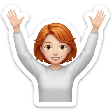 smiling girl with outstretched arms ginger sticker