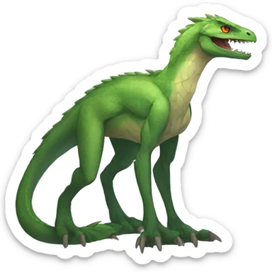 Anthro Sona Fakemon Reptilian Draco-Raptor Full Body sticker
