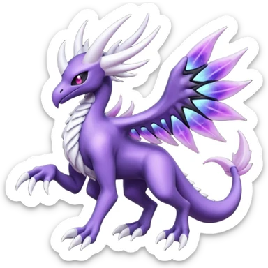 Lunala-Darkrai-Palkia-Fakémon-hybrid-creature (full body)  sticker