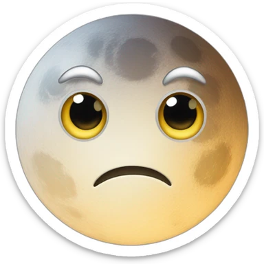 planet Moon with a cartoon wild face with big confident eyes sticker