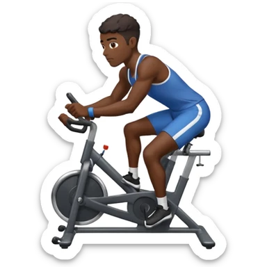 african american male on stationary bike sticker
