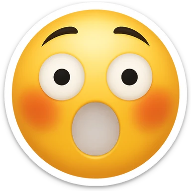 Create a shocked emoji in classic apple emoji style with no background, variant 4. The emoji should express surprise with wide eyes and open mouth, consistent with the classic emoji look. sticker