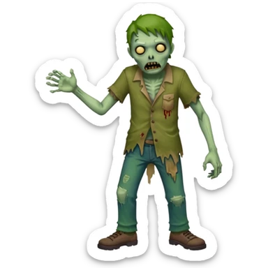 Create an emoji of  a scary Zombie full bodied sticker