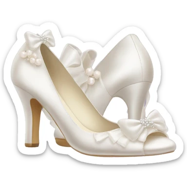 Wedding shoes with bows and pearls  sticker