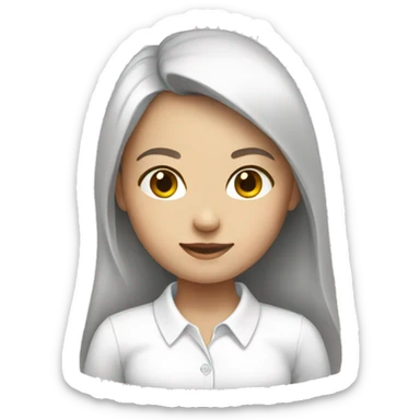 White shirt on girl sticker