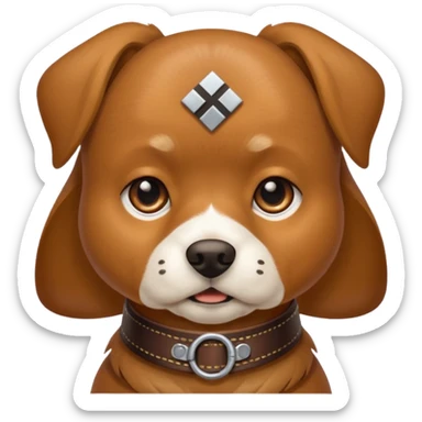 Dog with a swastika sticker