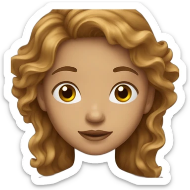 Long brown light wavy haired girl sticker