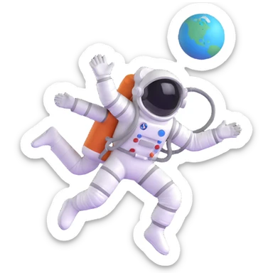 cosmonaut floating in space sticker