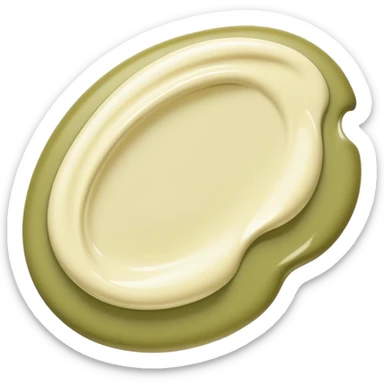 Pale olive cream swatch smear sticker