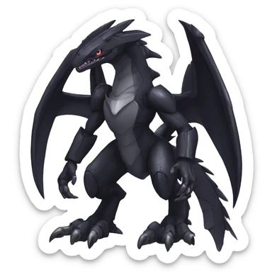  Cool Edgy Black Digimon-Fakemon-Raptor-Genesect-Dragon full body sticker
