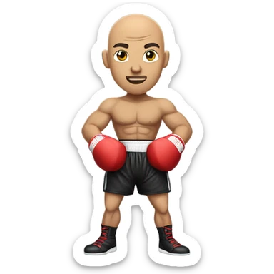 Bald headed boxer sticker