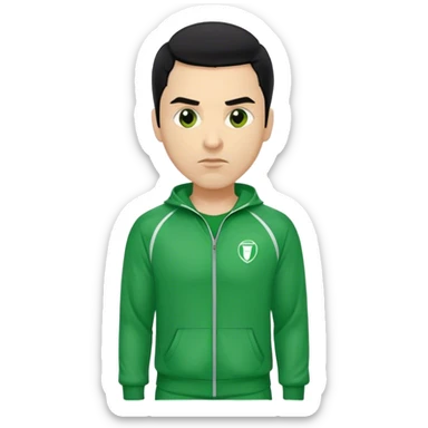 Cho Sang-woo Age: Late 30s
Appearance: A well-groomed man with neatly combed black hair, sharp facial features, and a more composed demeanor.
Outfit: Green player tracksuit sticker