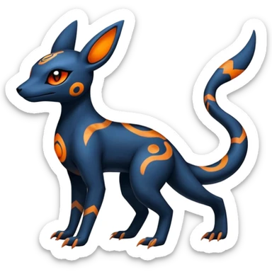 Salandit-Umbreon-Quilava-Fakémon-hybrid-creature (full body)  sticker