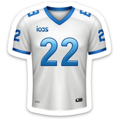 White football jersey at the back with number 22 sticker