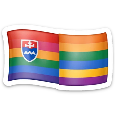 A slovak flag combined with a gay flag sticker