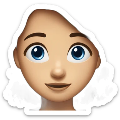 fIlle brune avec les yeux bleus et des tâches de rousseur  garçon brun avec des cheveux mi long et les yeux marron  sticker