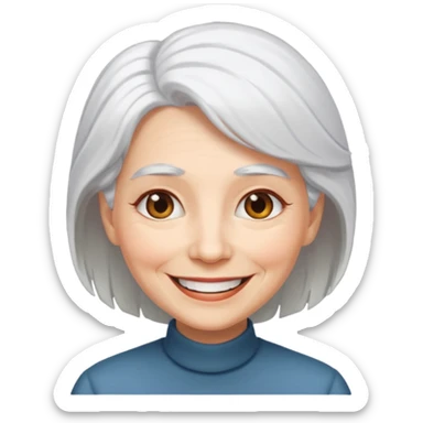 old adult female, white hair sticker