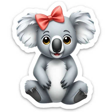 Koala wearing a bow sticker