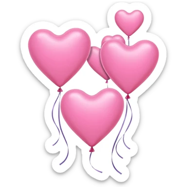 pink heart balloons sticker