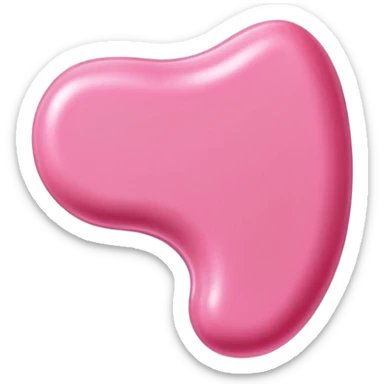 a piece of bright pink bubble gum, chewy candy, pink chewing gum sticker