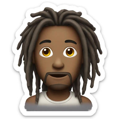 man with dreads sticker
