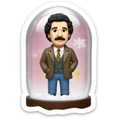 pablo escobar in snowing ball sticker