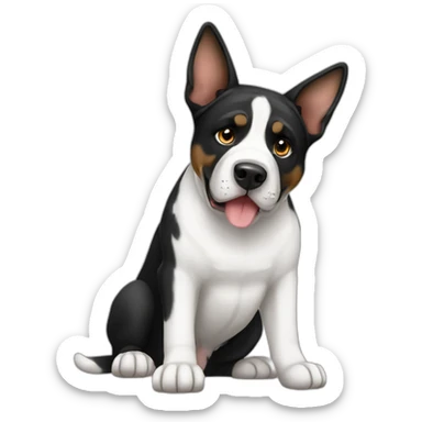 american-bulldog-german-shepherd-black-and-white sticker