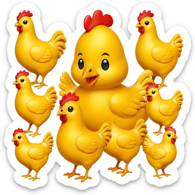 chicken 3d imoji count 100 transparent sticker