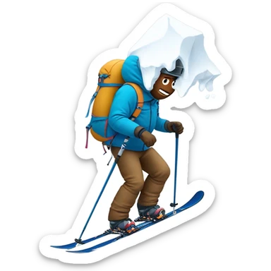 Poop skiing on Mount Everest  sticker