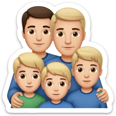 Father with 4 sons and 1 daughter sticker