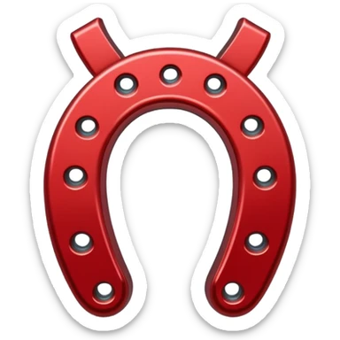 clean mettalic red horseshoe magnet sticker