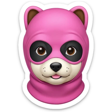 Pink Balaclava Dog sticker