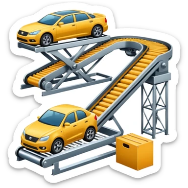 automobile plant with a conveyor sticker